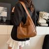PU Leather Minimalist Tote Bag Vintage Ladies Handbags Trendy Single Shoulder Bag Outdoor