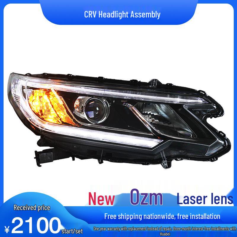 Laser Headlight Assembly: Upgraded Bi-Beam Bi-Lens DRL for 15-17 CRV
