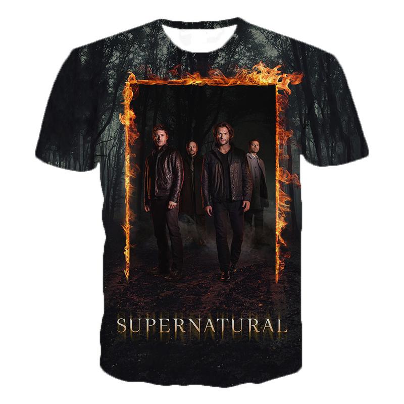 Supernatural TV Series 3D Print T-Shirts Men Women Fashion Streetwear Oversized Short Sleeve T Shirt Male Tees Tops Man Clothing