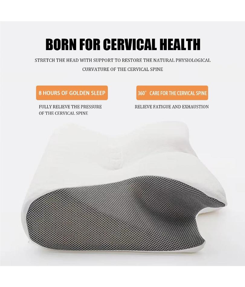 Stitching Color Pillow Memory Foam Cervical Ergonomic Contoured Orthopedic Relaxing Cervical Pillow Versatile Support Pillow