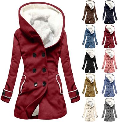 Women's Winter Coat Warm Shaggy Down Hooded Button Down Coat Jacket