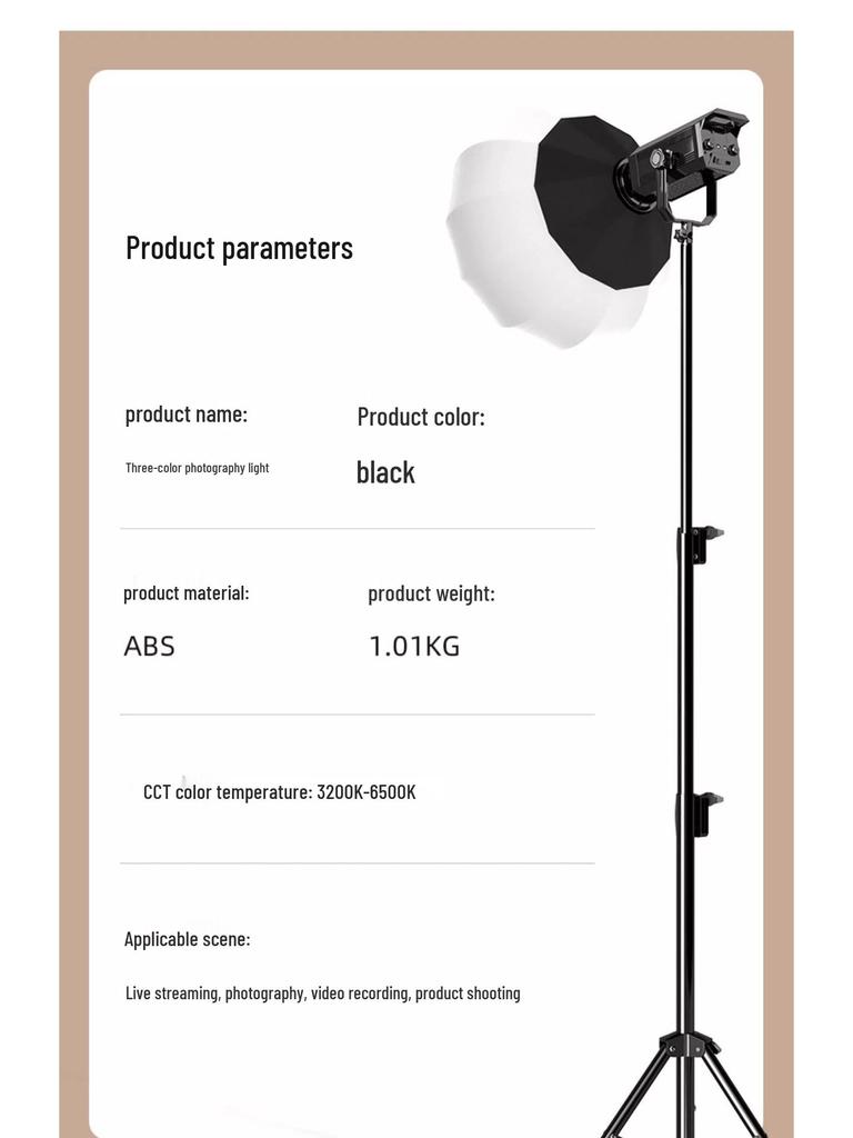 300W LED Studio Photography Light with Deep Parabolic Softbox