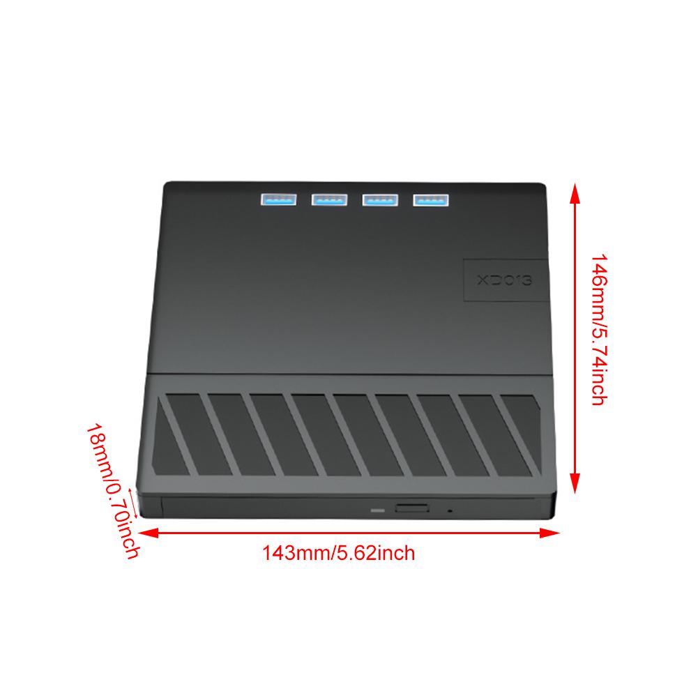 7 in 1 USB 3.0 Type C DVD Player Burner Reader Slim External CD DVD Drive CD Burner for Windows XP/7/8/10/11  Laptop Desktop