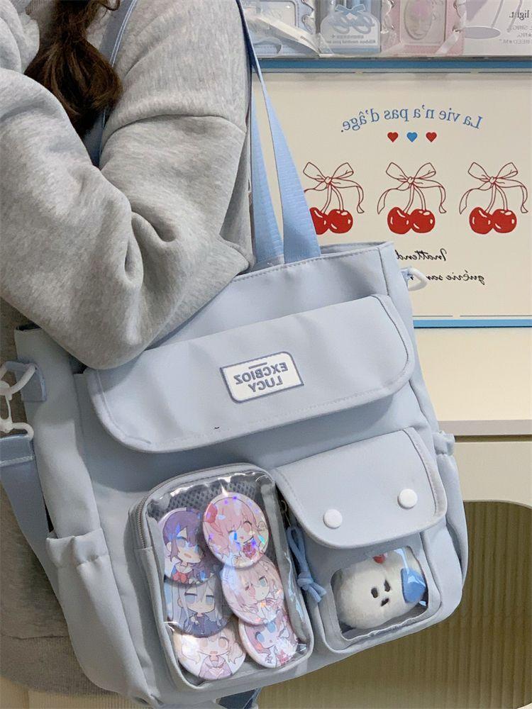 Y2K Fresh and Sweet Girl Ulzzang Ita Bag Japanese Ins College Style Crossbody Bag Large Capacity Women's Daily Commuting Toy Bag