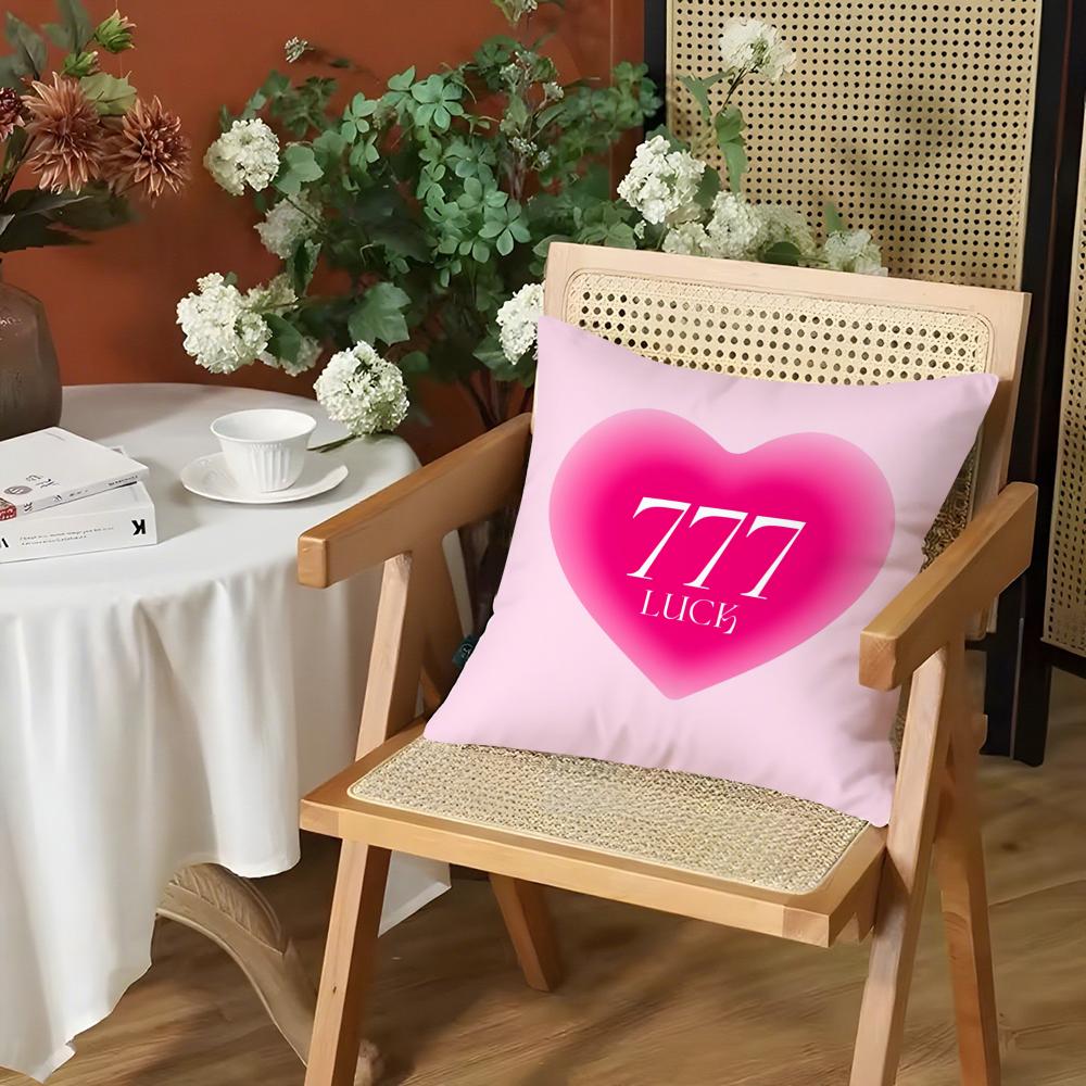 Lucky Angel Numbers Christian Women Cushion Cover Silky Short Plush Invisible Zipper Dustproof Sofa Pillow Case for Home Decor