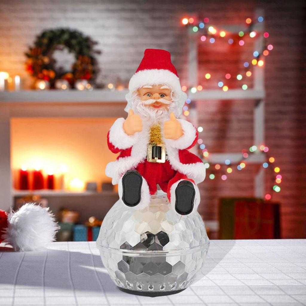 Christmas Singing Santa Toy Christmas Ornament with Music Gifts Christmas Santa Doll for Kids New Year Living Room Shelf Home