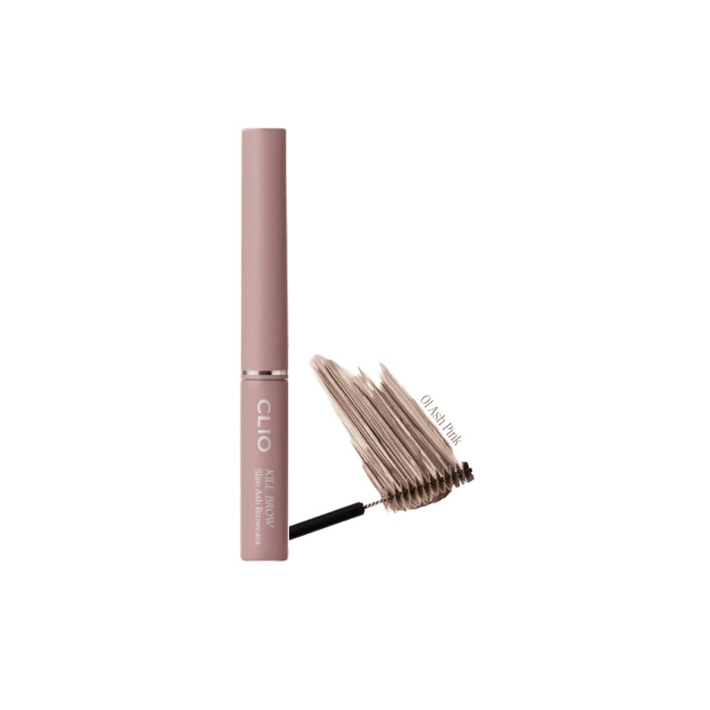 CLIO Kill Brow Slim Ash Browcara #01 Ash Pink 3 g - popielaty tusz do brwi