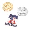 250th Anniversary Brooch Pin Commemorative Medal National Flag Brooch 3D Relief Liberty Bell Stars Stripes Enamel Pin Jewelry
