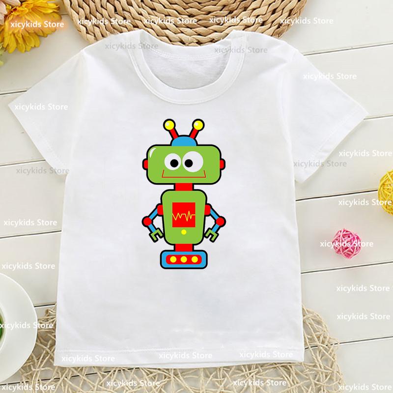 Tshirt for Boysgirls Cartoon Robot Graphic Printed Toddler Tshirt Fashion Harajuku Boys Girls Universal Clothing Dropshipping