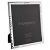 Impressions 999 Silver Textured Wave Photo Frame 8 X 10 Wood Back Made In Italy