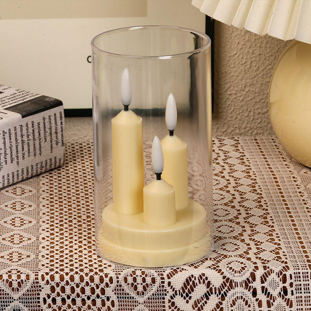 Acrylic Flameless Candle Flameless Battery-Operated Candle Elegant Flickering Candle Holiday Party