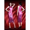 Sexy Chinese Style Cheongsam Lingerie Long Dress 5D Ultra-Thin Sheer Glossy Smooth Tight Seamless Temptation Nightdress for Wome