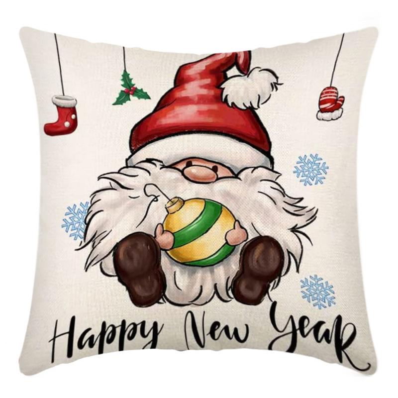 Christmas Throw Pillowcase Home Nordic Holiday Decoration Linen Super Soft Short Plush Sofa Pillowcase