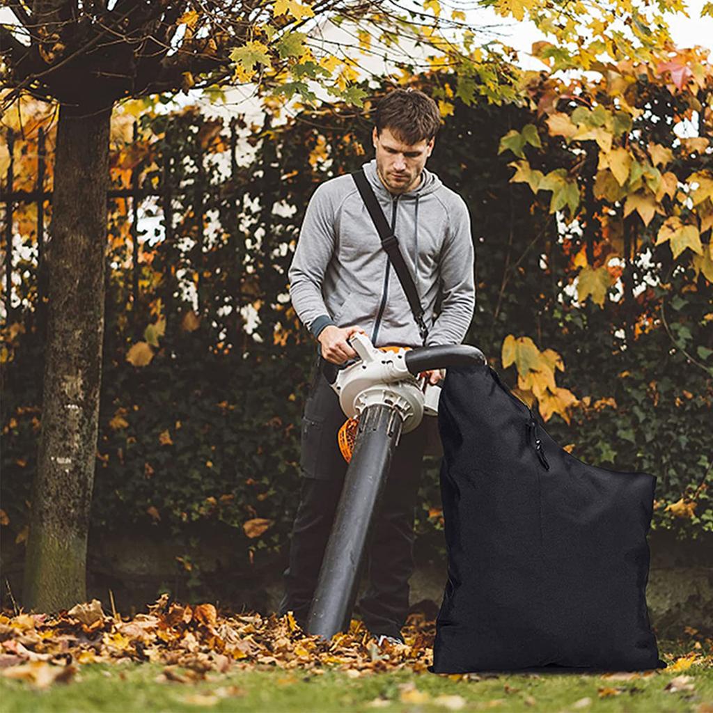 Leaf Blower Bag, Large Capacity Leaf Blower Vacuum Bag with Drawstring, Tear Proof Oxford Cloth Dust Bag for Fallen Leaves Debris