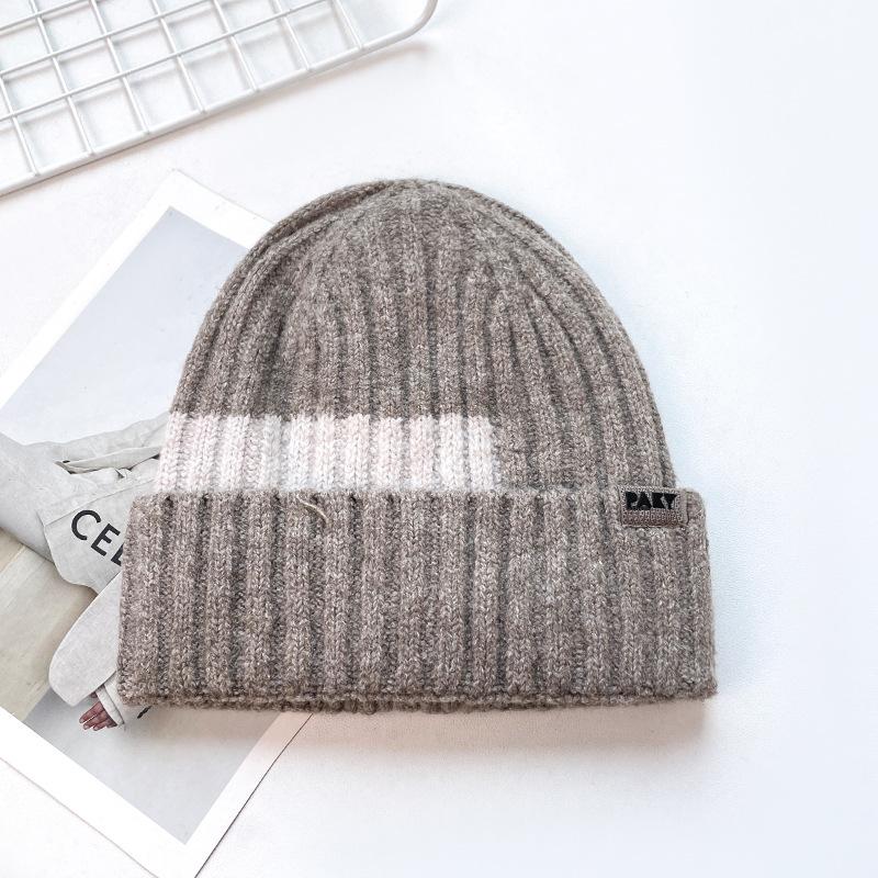 

Осенне-зимняя утолщенная теплая вязаная шапка в корейском стиле, модная, универсальная, для большого обхвата головы, с защитой ушей, повязка на голову, холодная шапка для мужчин 54-62cm