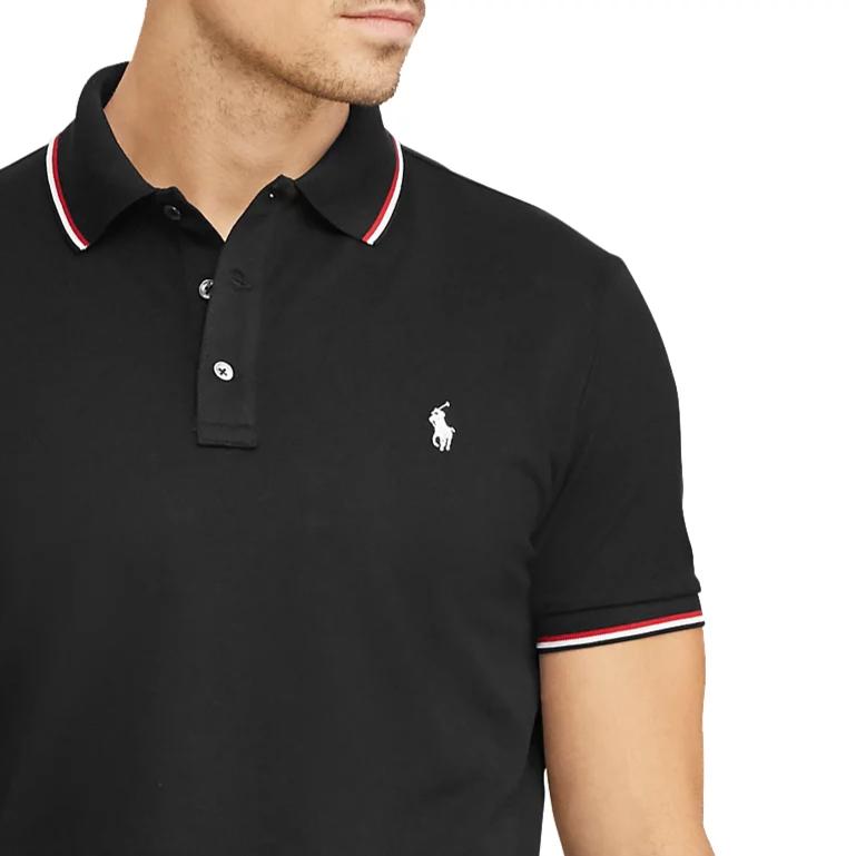 Polo Ralph Lauren SS25 Striped Trim Cotton Short Sleeve Polo Shirt Men tops 710750897-001