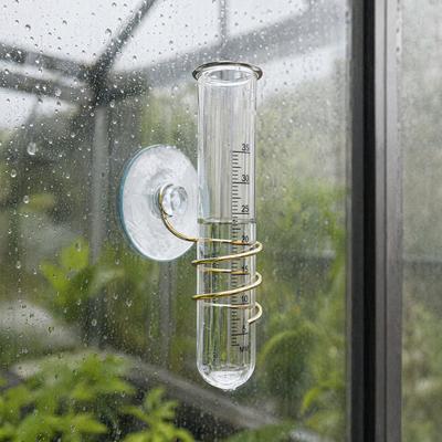 Saugbecher-Regenmesser, Wetterbeständiges Niederschlagsmessgerät, Transparenter Einfach zu installierender Regenmesser für Garten und Balkon