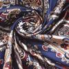 [BYSIFA] Winter Navy Blue Silk Muffler Imitated  New Design Paisley Silk Scarves Wraps 90*90CM Ladies Brand Satin Scarf Cape