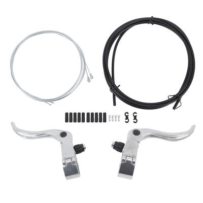 Bike Brake Cable Set Bicycle Shifter Cable Housing Kit with Brake Levers End Cap S Shaped Clip for Mountain Road Bike