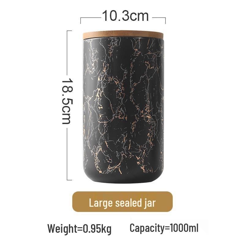 Golden Marble Ceramic Storage Jar