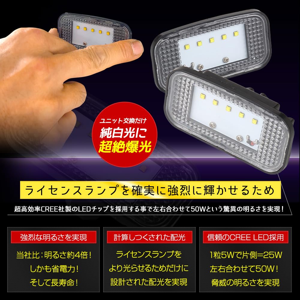 YOURS Crown Sports Car Specific Design LED License Unit License Plate Light Compatible with