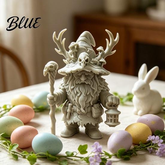 DIY Hand-coloring Decoration Kit Dwarf Wizard Figurine, 3D Printed Fantasy Mage Statue, Forest Sorcerer Decor Creative Hand-painting Craft for