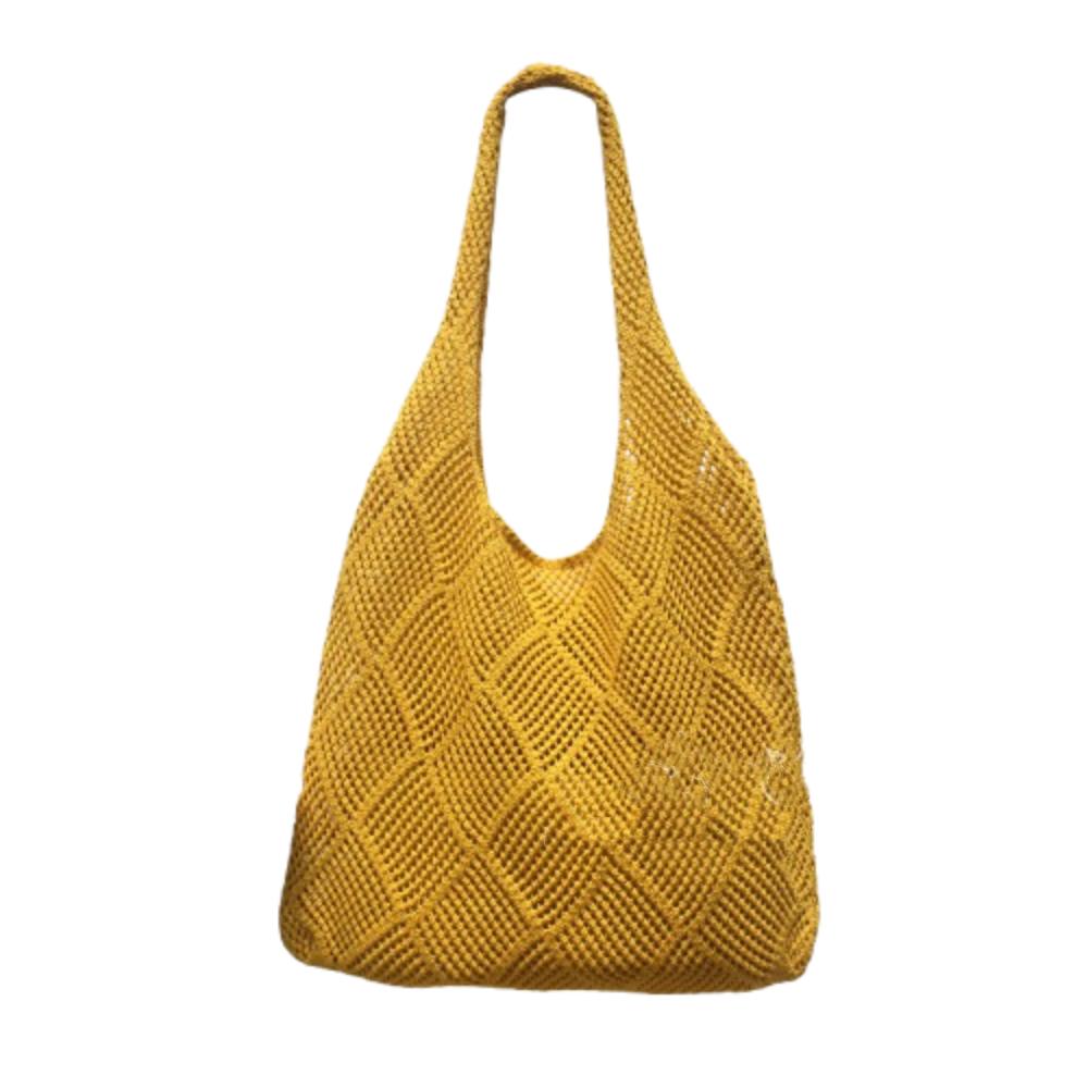 Large Capacity Women Shoulder Bag Fashion Shopping Tote Big Purses Knitted Handbag  Travel