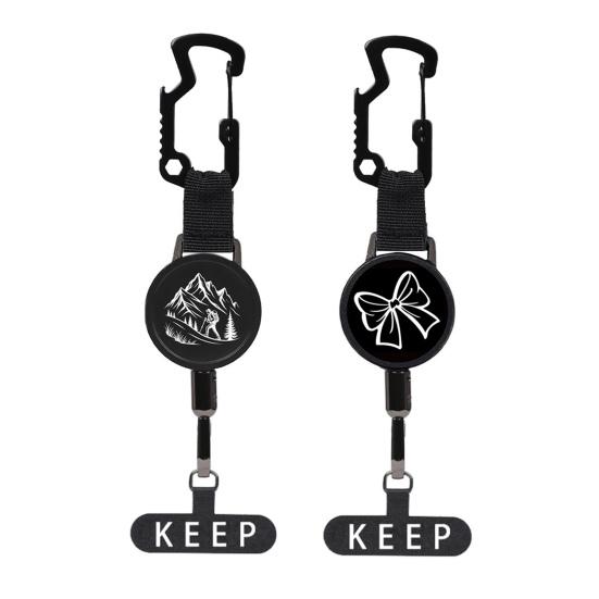 Пряжка для мобільного телефону Висувний тримач зі шнуром 60 см для швидкого доступу Нержавіюча сталь Протиугінний ремінець-затискач Аксесуар для телефону