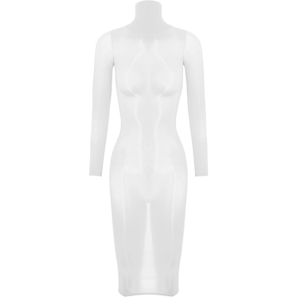Womens Glossy Bodycon Lingerie Dress High Stretch Fabric Nightclub Attire