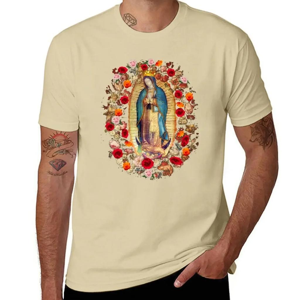 Our Lady of Guadalupe Mexican Virgin Mary Mexico Catholic Saint T-Shirt plain anime clothes plain white t shirts men