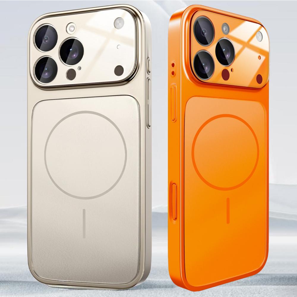 Glass Nano Matte Magnetic Phone Cases For iPhone 17 Pro Max Air 11 12 15 14 13 16 Pro For Magsafe Wireless Charging Cover