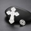 LIKGREAT Christian Cross Brooch for Women Men Enamel Drip Stainless Steel Pin Metal Badge Religious Gothic Jewelry Gift