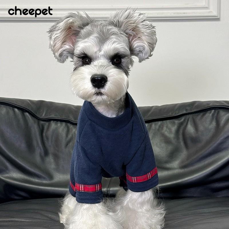Winter Warm Pet Sweater Small Dogs - Cotton Knit Turtleneck Four-Legged Coat With Plaid Patchwork Embroidery
