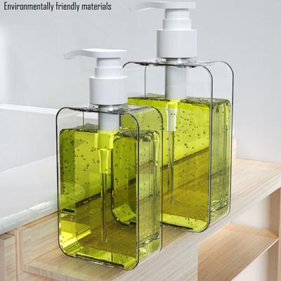 Transparante vierkante zeepdispenser, aanrechtlotionfles met pomp Badkamerlotion vloeibare zeepdispenser navulbaar Emp