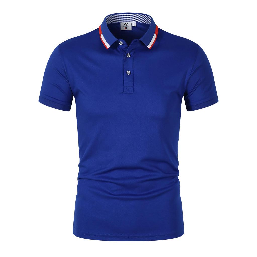 025 Summer New Men's Short Sleeved Solid Color Polo Shirt Breathable and Comfortable Elastic Top Casual Business New Style