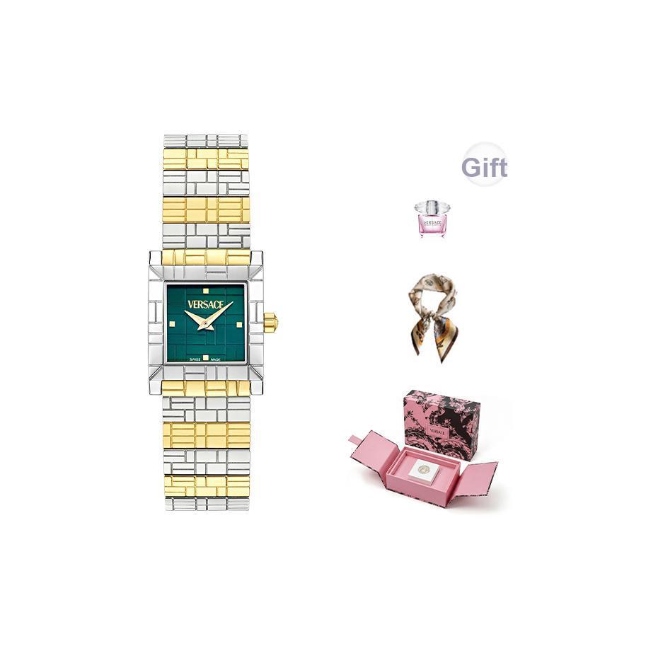 Versace Mosaic Bracelet Watch Two Tone Women Watches Silver VE9B00124