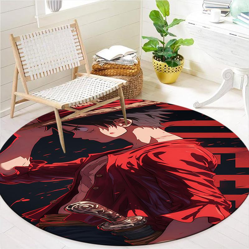 Luffy D Round Area Rug Carpet Rug For Living Room Bedroom Sofa Playroom Decor Nonslip Floor Mat