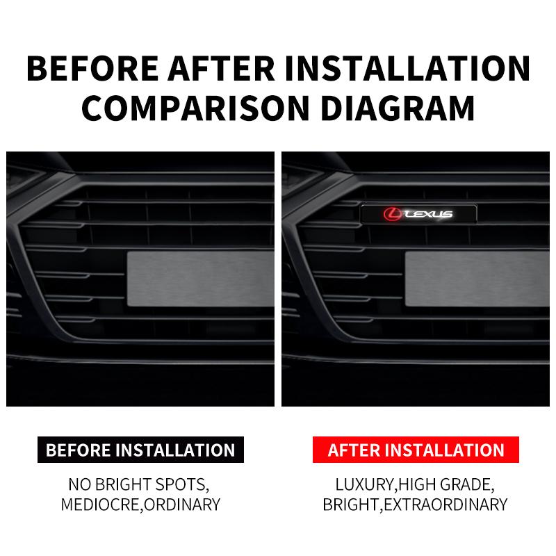 Car Mid-net Lamp Badge Emblem Decoration Styling Auto Accessories For Lexus EX300H RX450H IS300H ES300H NX RX GS Al20 LX GX