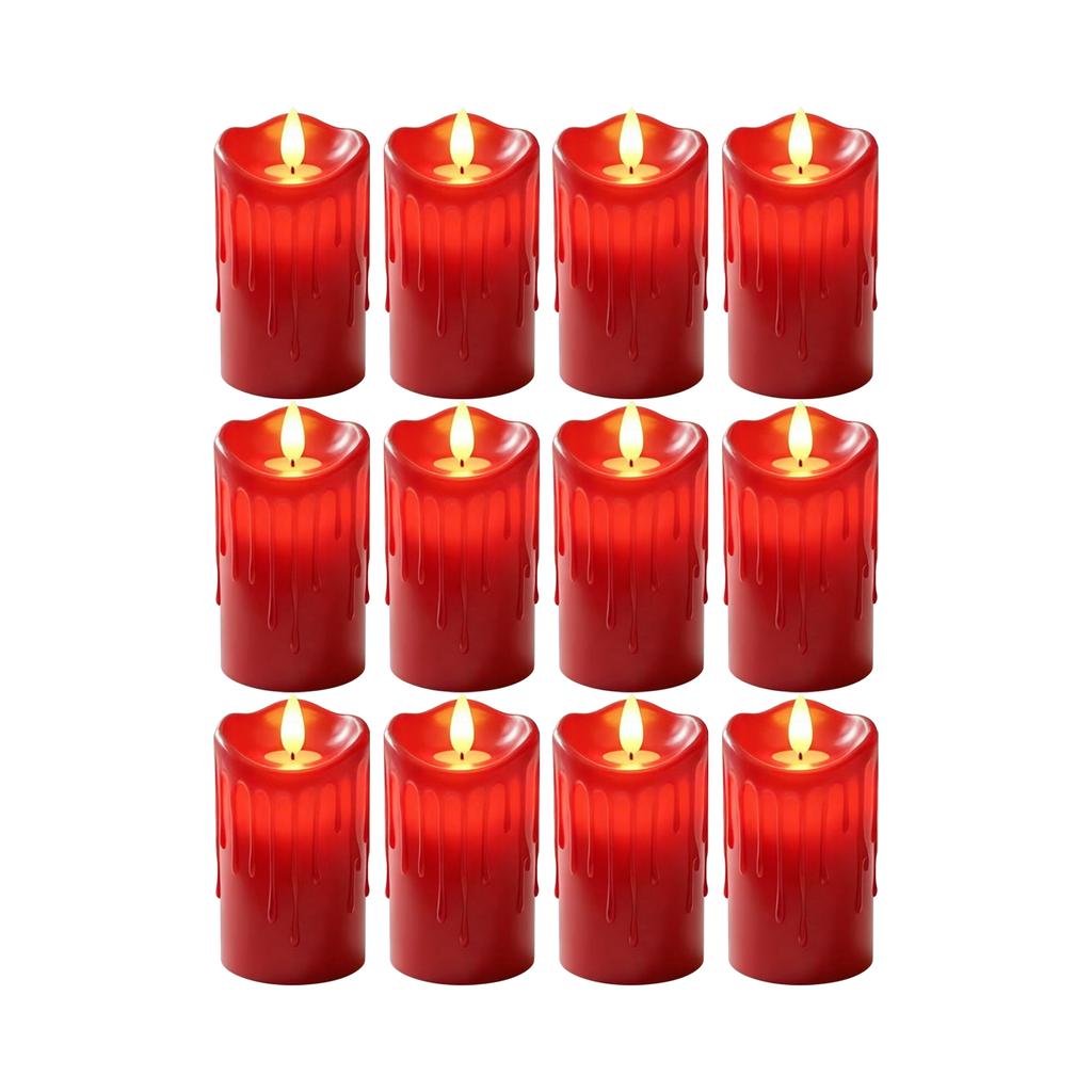 12-Pack Halloween Flameless LED Candles for Decorations