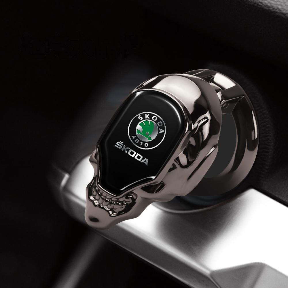 NYDM6 Autoschalter Knopf Motor Start Stop Metall Schutzring Abdeckung Für Skoda Octavia Mk3 5 7 Fabia 2 Superb 3u 2 Kamiq Kodiaq VRS