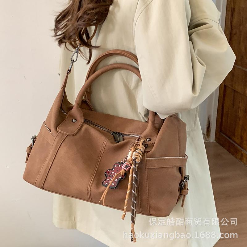 Premium Handbag Women's 2025 New Autumn and Winter Retro Shoulder Messenger Bag Women's Bag Fashion Boston Bag