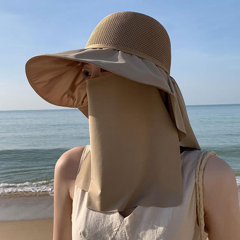 

Sunscreen cap 2025 new summer cycling big brim sunshade fisherman hat shawl UV protection sun hat M (56-58cm), Sunshade