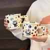 Cartoon Polka Dot Cat Mug Office High Value Water Cup with Lid Cookies Cup Household Milk Breakfast Cup