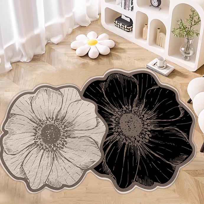 Imitation Cashmere Non-Slip Bathroom Mat - Absorbent & Dirt-Resistant Special-Shaped Floor Rug