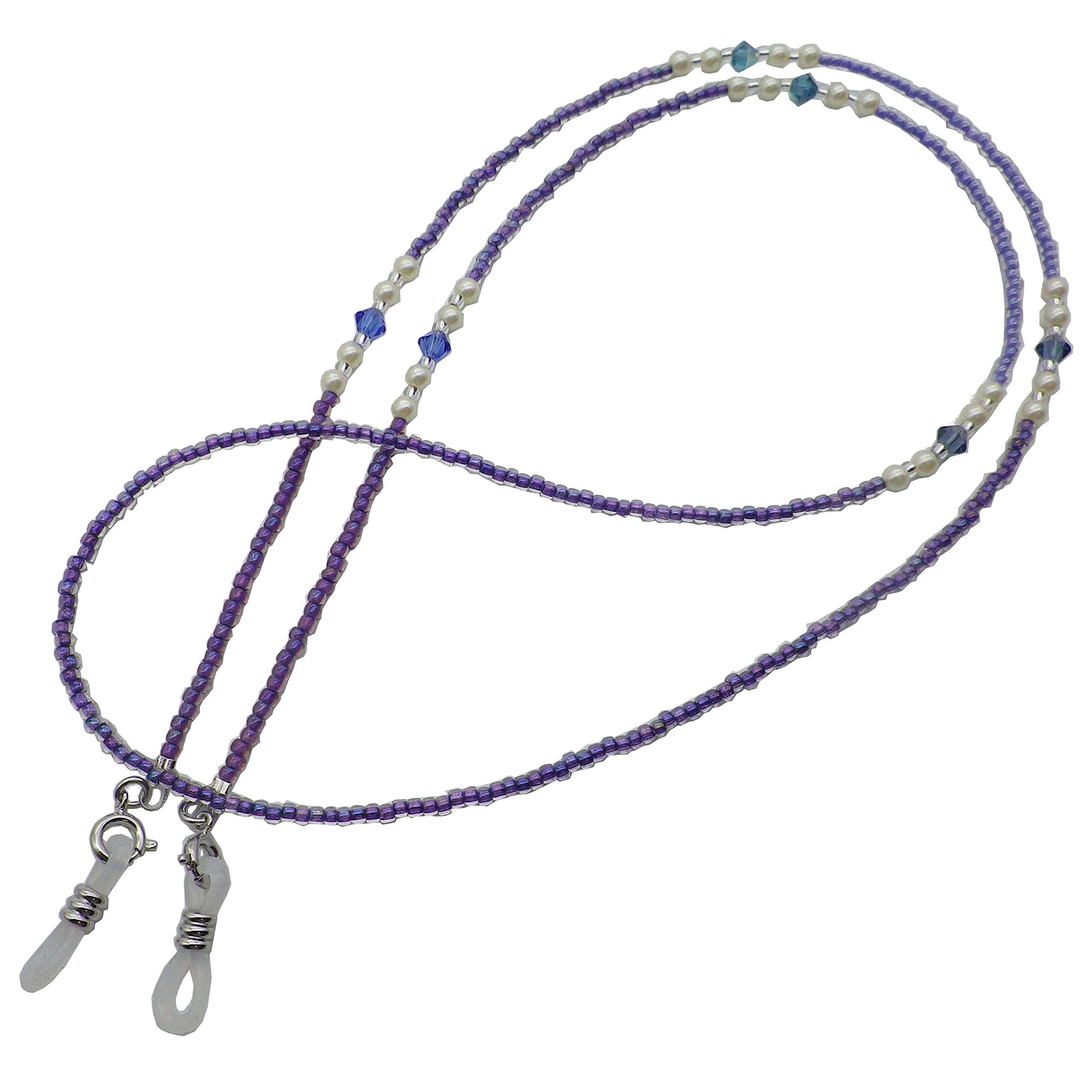 Nagoya Eyeglasses Glasses Chain Eyeglass Chain Mask Chain Pearl Bead Made in Japan 099182 (Purple 02)