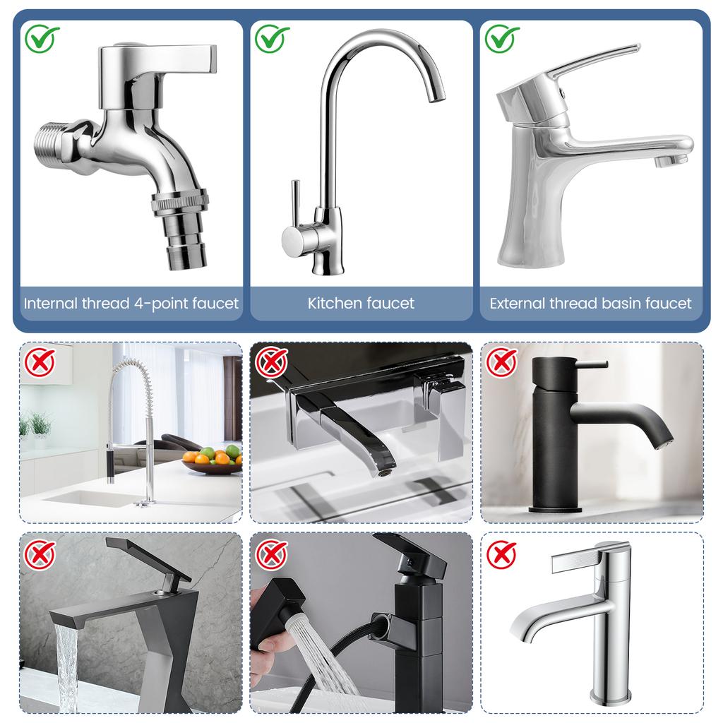 1080° Rotating Faucet Extender Universal Faucet Aerator Extension with 2 Mode Splash and Filter Core for Home Kitchen Bathroom