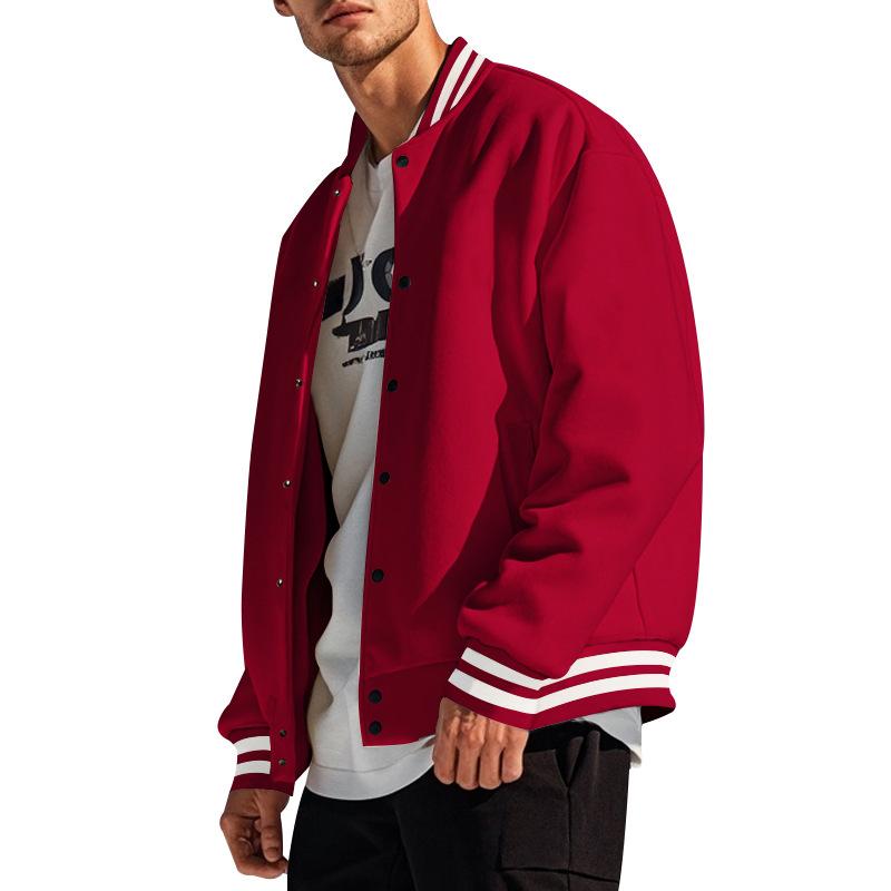 Cross-border Men's Clothing Autumn and Winter Fleece American Sports Loose Casual Stand-up Collar Men's Baseball Jersey Air Force One Flight Jacket