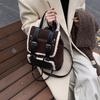 Autumn and winter retro matte drawstring backpack women's new lamb wool splicing texture portable backpack