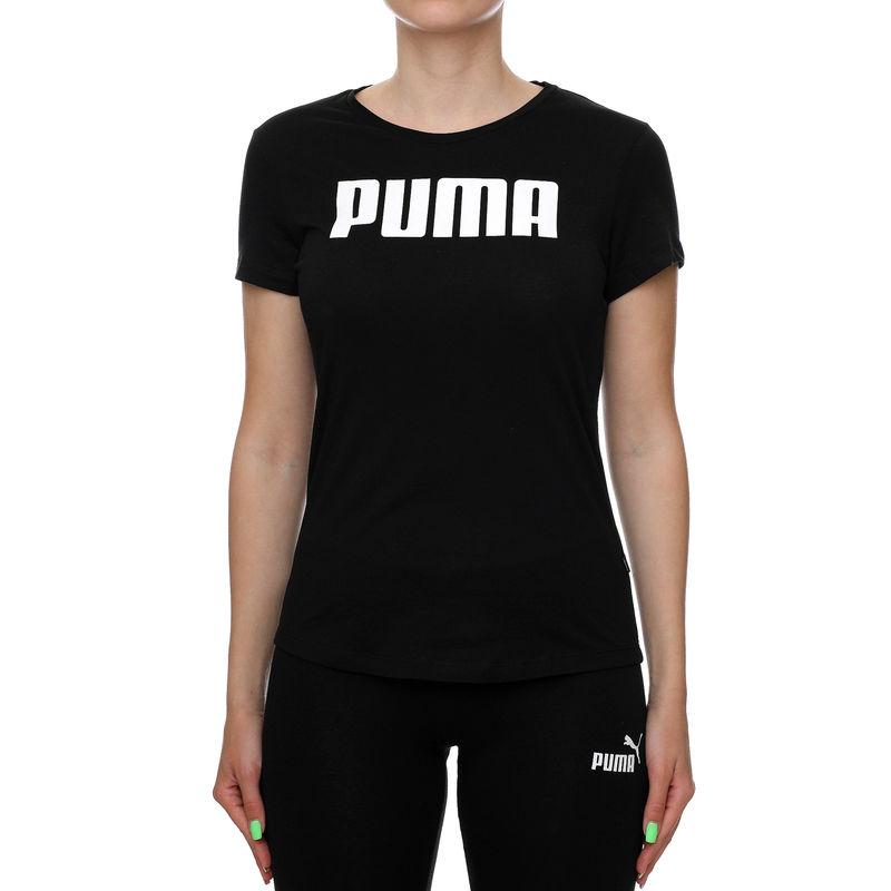 Puma Letter Print Crew Neck Short Sleeve T-Shirt Women Tops Black 847195-01