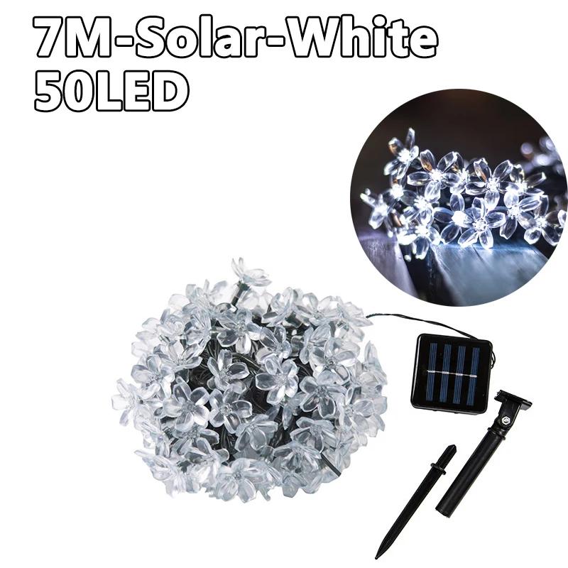 10M/7M Solar String Christmas Lights Outdoor 100/50/20LED 8Mode Waterproof Flower Garden Blossom Lighting Party Home Decoration